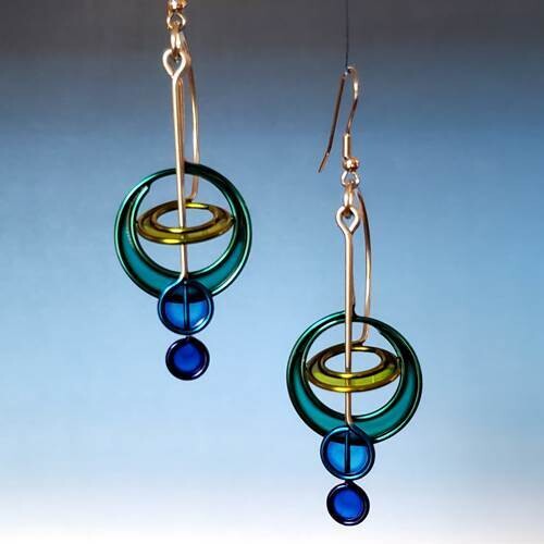 612(BG) Stainless Steel and Resin Earrings