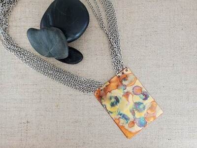 Flame Painted Multi Chain Necklace