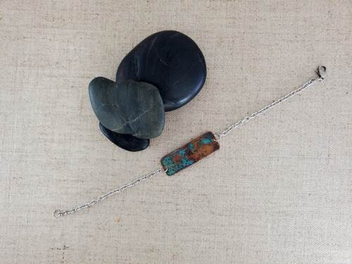 Natural Patina Bar Bracelet