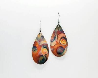 Flame Painted Large Tear Drops