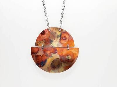Flame Painted  Segmented Necklace