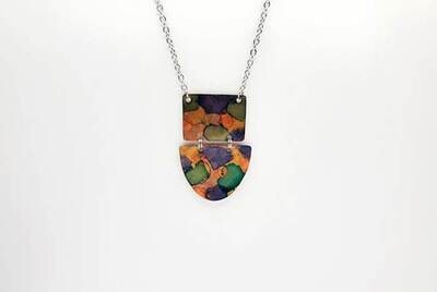Alcohol Ink  Segmented Necklace