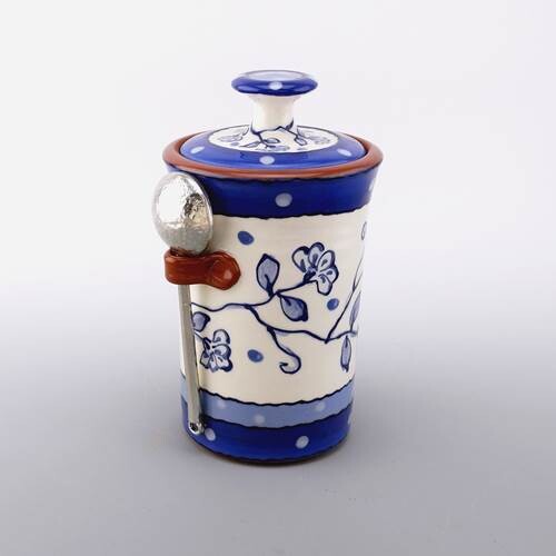 New Delft Coffee Jar w/spoon