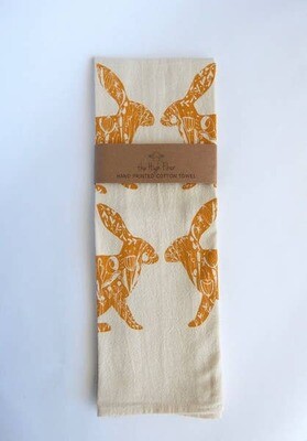 Floral Gold Rabbit Tea Towel Floral Gold Rabbit Tea Towel
