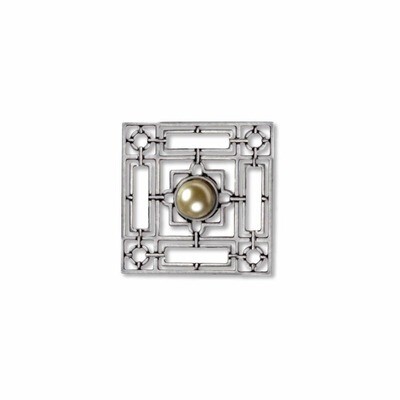 Wrought Iron - Creme Faux Bead - Black Accent Pin Wrought Iron - Creme Faux Bead - Black Accent Pin