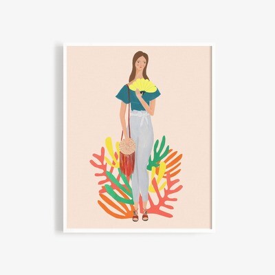 Brunch Fan Gal Art Print