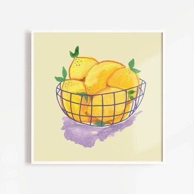 Bowl of Lemons Art Print   