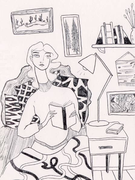 Bedtime Reading Signed Print