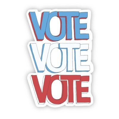 Vote Sticker - Block Lettering - Red white and blue