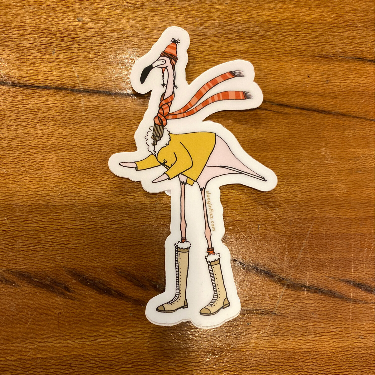 Winter Flamingo Sticker
