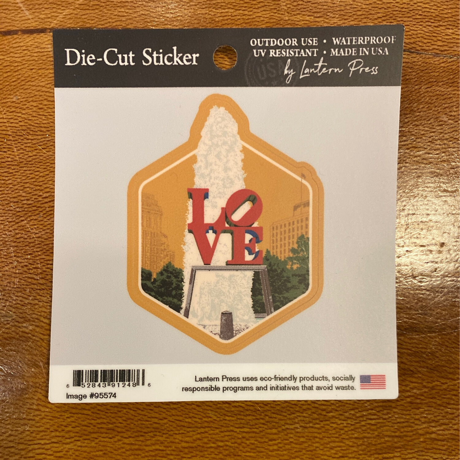 Philadelphia, Pennsylvania - Love Statue - Letterpress - Contour 95574 (Vinyl Die-cut Sticker, Indoor/Outdoor) - Small Philadelphia, Pennsylvania - Love Statue - Letterpress - Contour 95574 (Vinyl Die-cut Sticker, Indoor/Outdoor) - Small