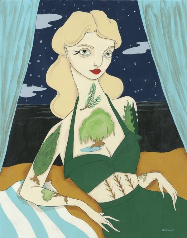 Trees Tattooed Lady Signed Print