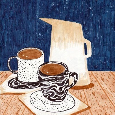 Coffee for Two Signed Print