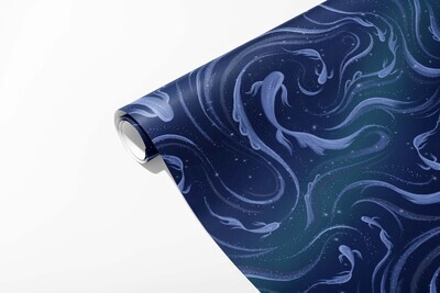 Midnight Koi Wrapping Sheets