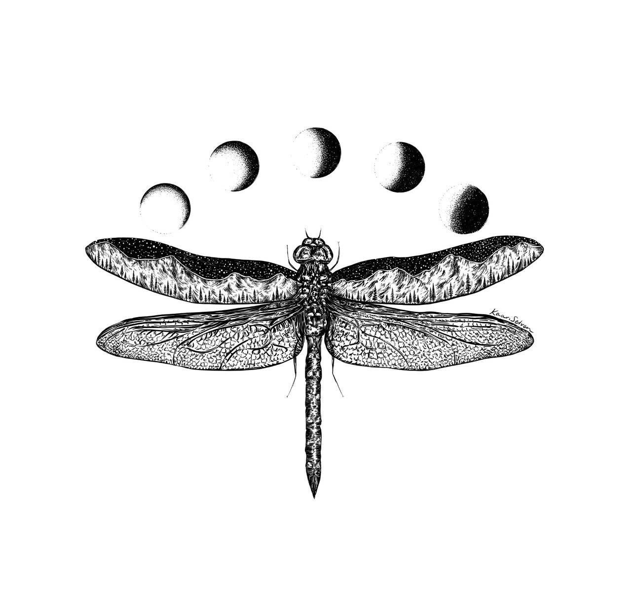 Dragonfly Art Print - 8&quot; x 10&quot;