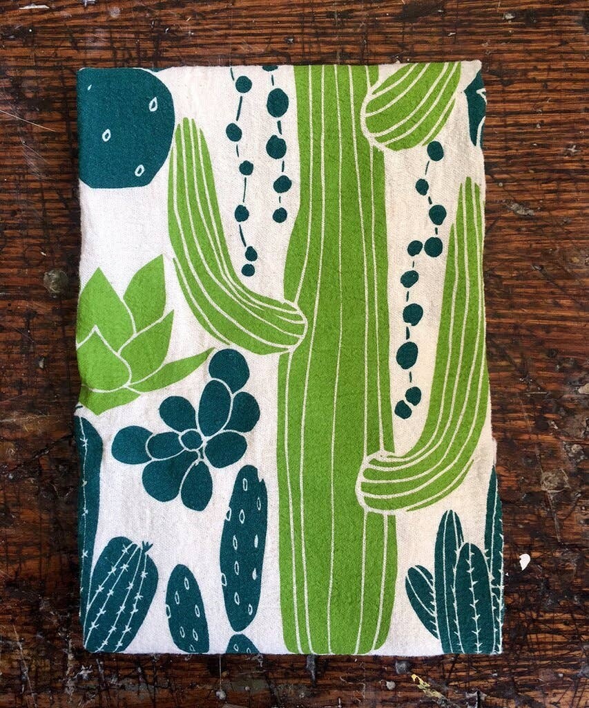 Cactus Tea Towel - Green/dark teal