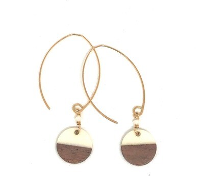 wood & resin - cream / 14k gold fill wood & resin - cream / 14k gold fill