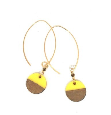 wood & resin - butter / 14k gold fill wood & resin - butter / 14k gold fill