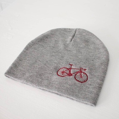 Beanie  Gray w/ Dk Red