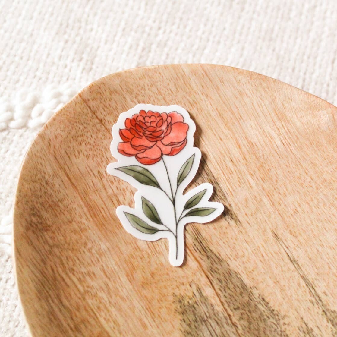 Clear Ranunculus Sticker 1.48x2.3 in.
