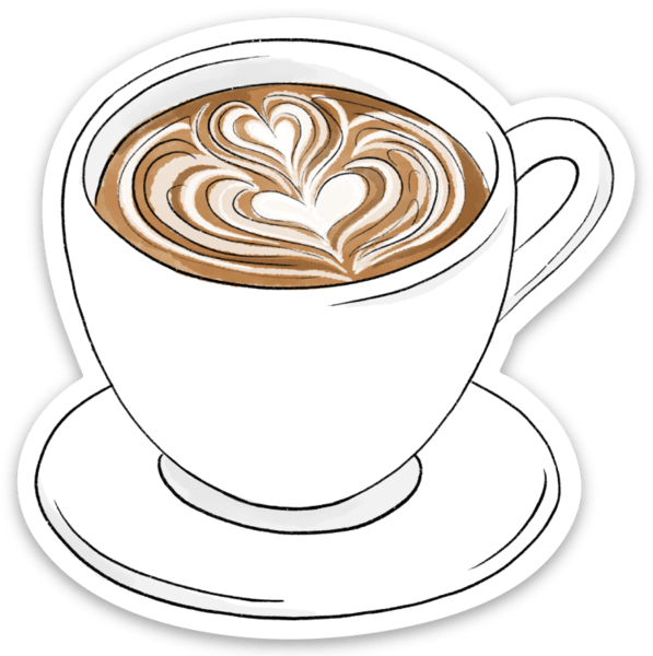 Latte Art 2.5x2.5in. Coffee Mug Sticker
