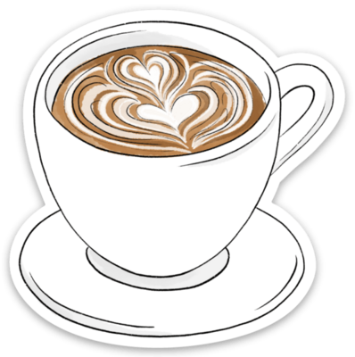 Latte Art 2.5x2.5in. Coffee Mug Sticker