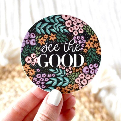 See The Good Floral Sticker, 2.75x2.75 in.