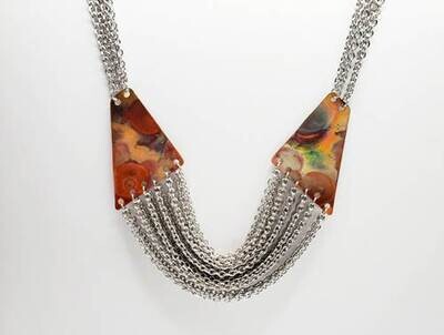 Flame Painted Bib Necklace