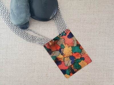 Alcohol Ink Short Multi Chain Necklace
