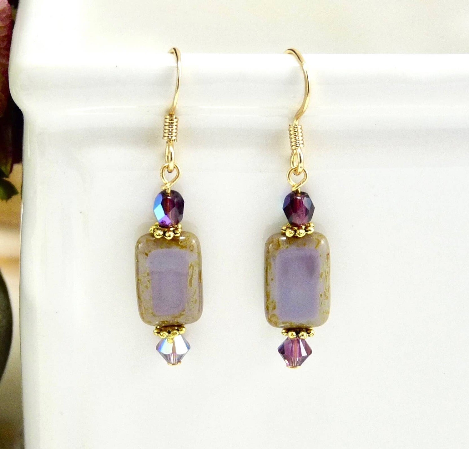 Rectangle Earrings Purple Rectangle Earrings Purple