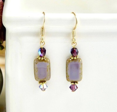 Rectangle Earrings Purple Rectangle Earrings Purple