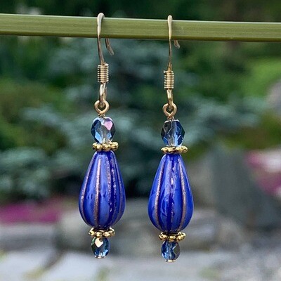 Melon Drop Earrings - Cobalt Melon Drop Earrings - Cobalt