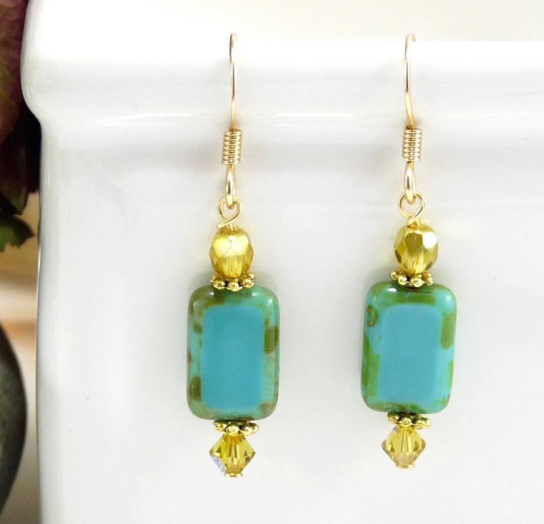 Rectangle Earrings Turquoise Rectangle Earrings Turquoise