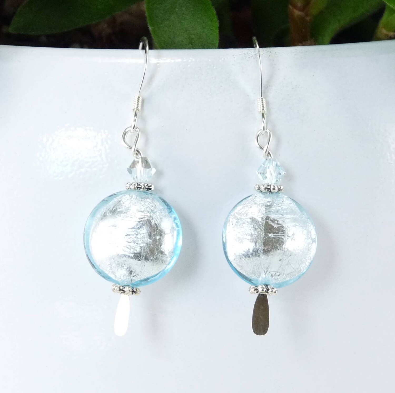 Murano Glass Earrings - Ice