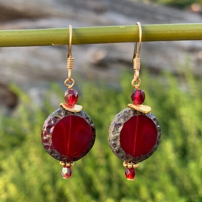 Mayan Earrings - Red Mayan Earrings - Red