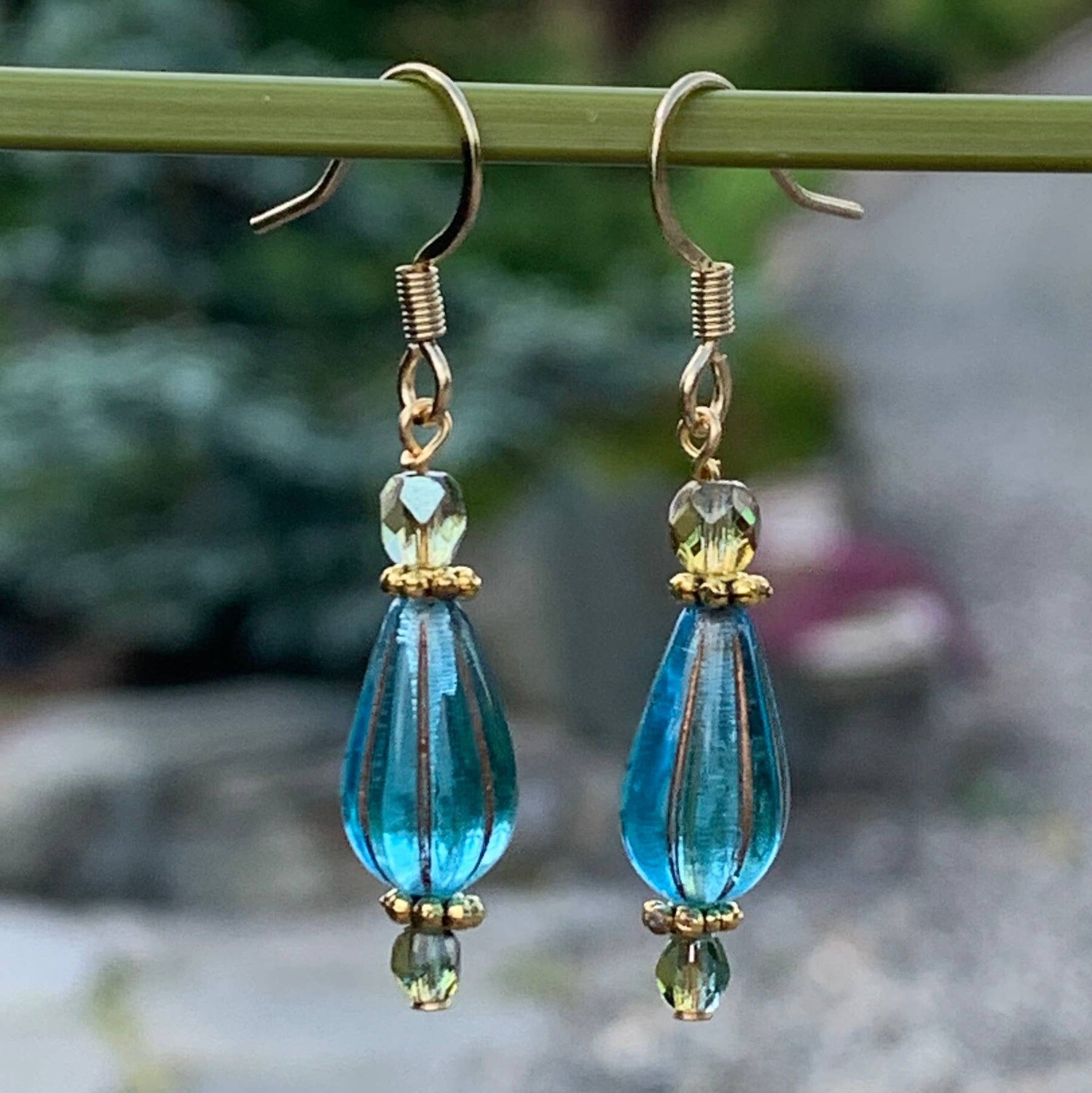 Melon Drop  - Aqua Earrings