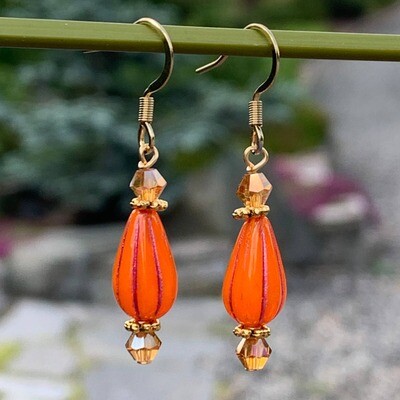 Melon Drop Earrings - Orange Melon Drop Earrings - Orange