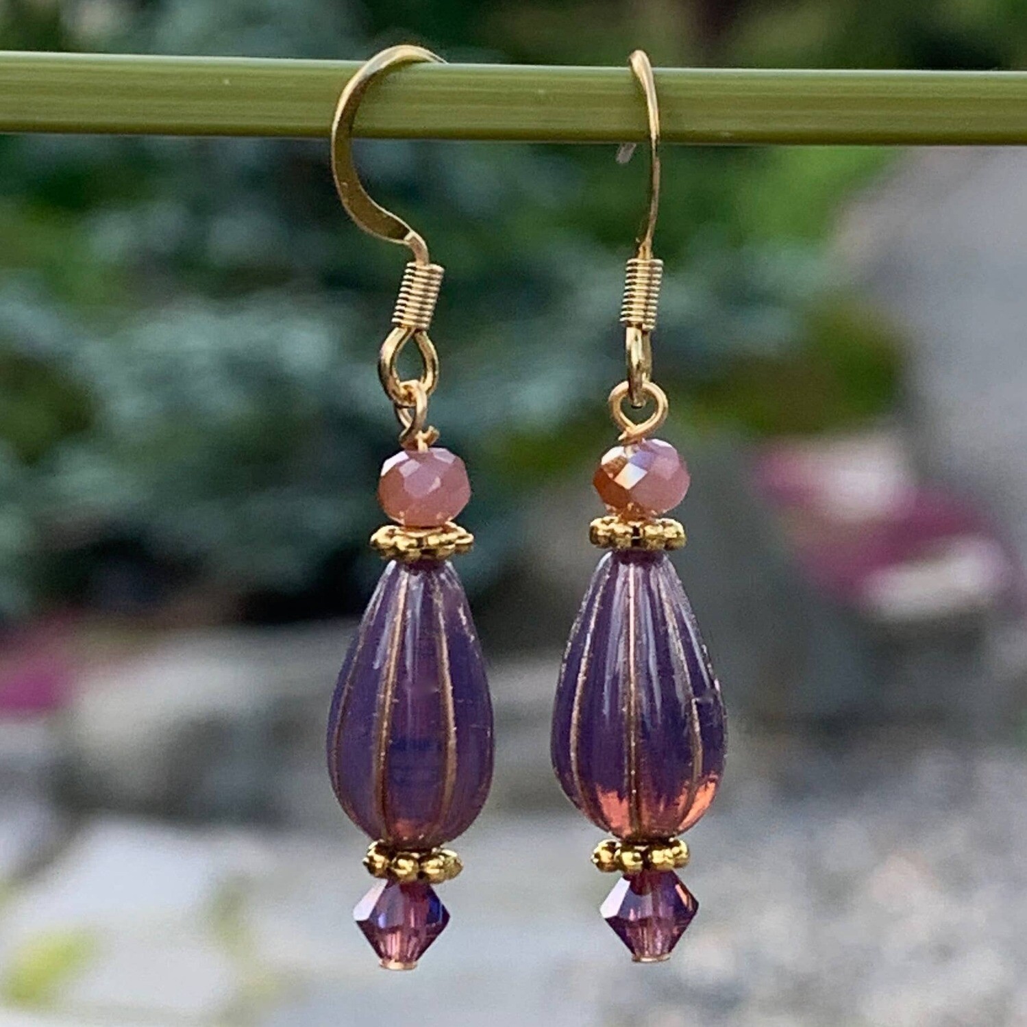 Melon Drop Earrings - Purple Melon Drop Earrings - Purple