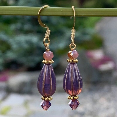 Melon Drop Earrings - Purple Melon Drop Earrings - Purple