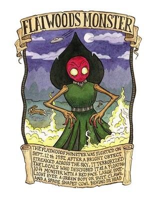 8"x10" Flatwoods Monster Cryptid Art