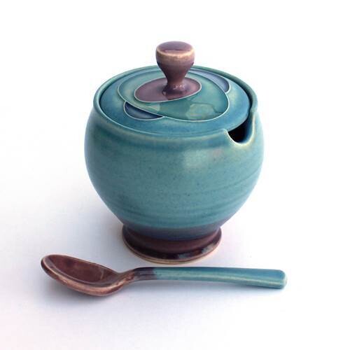 Ellipse sugar bowl blue