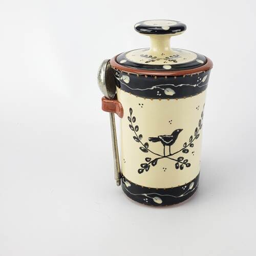 Laurel Sugar Jar w/ pewter spoon