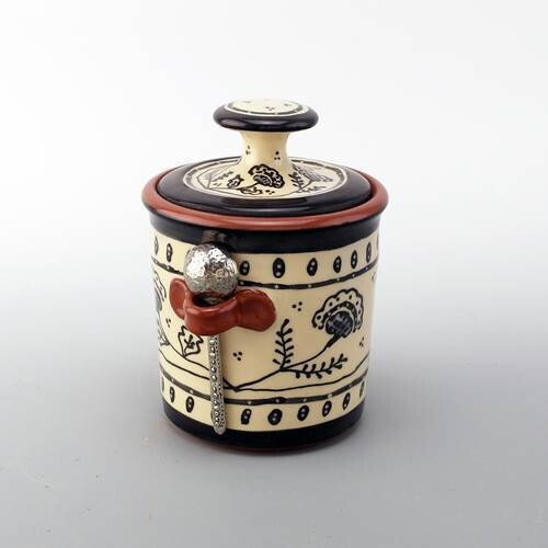 Elizabeth Sugar Jar w/ pewter spoon