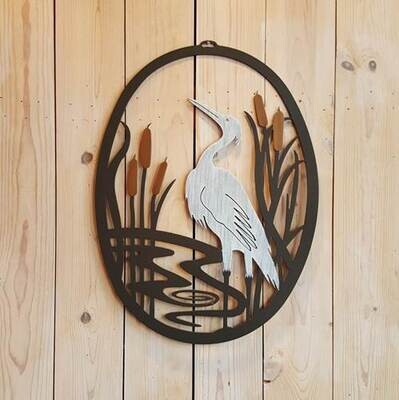 Heron Wall Hanging - Steel painted Heron Wall Hanging - Steel painted