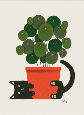 Plants are Friends - Cat and Plant Print