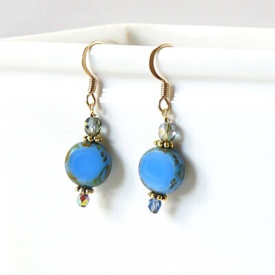 Disc Earrings Blue Disc Earrings Blue
