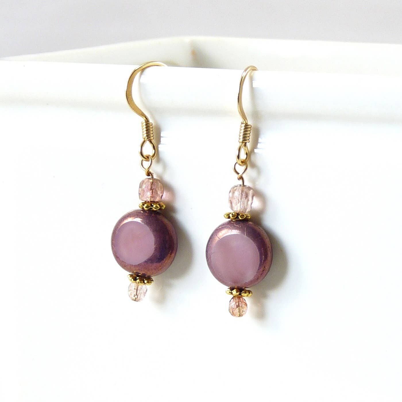 Disc Earrings Pink