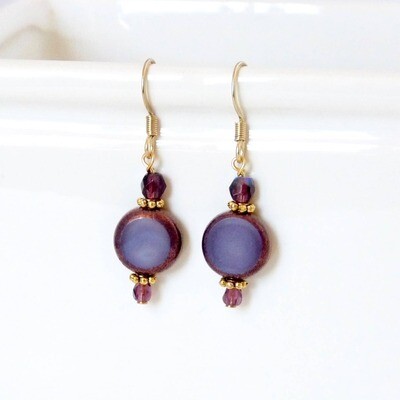 Disc Earrings Purple Disc Earrings Purple