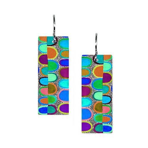 BLUE PARTY - Med Rectangle Earring