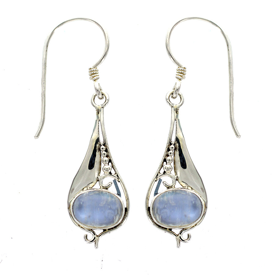 Blue Moonstone Silver Drop Earring 205VBMS